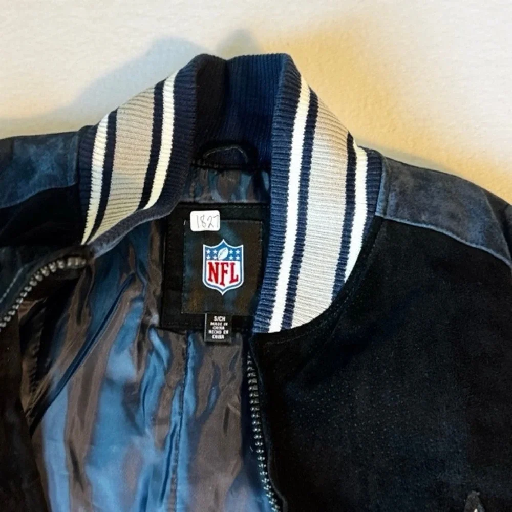 NFL Dallas COWBOYS Licensed Shell 100% LEATHER‎ Suede Varsity Jacket Mens S